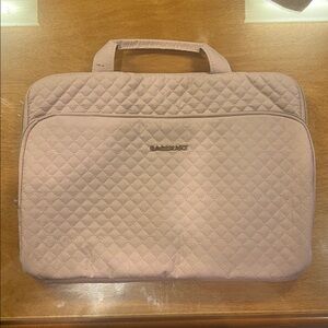 Blush Pink Quilted Laptop Bag